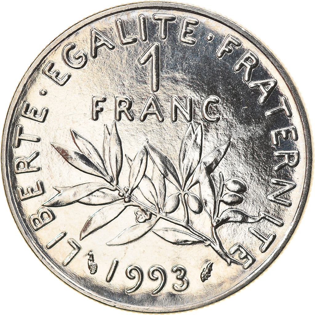 Moneta, Francia, Semeuse, Franc, 1993, Paris, Medal alignment, SPL+, Nichel
