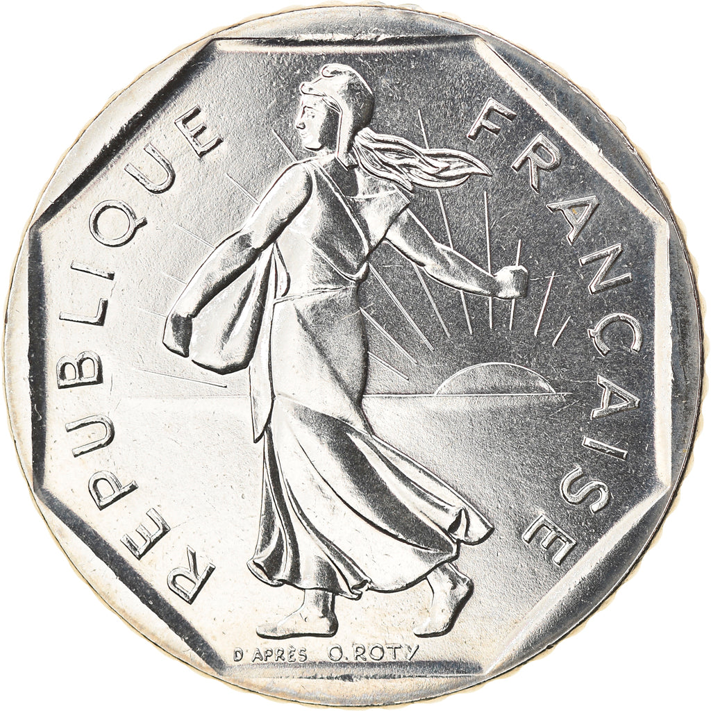 Münze, Frankreich, Semeuse, 2 Francs, 1992, Paris, Medal alignment, UNZ+