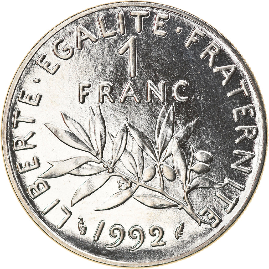 Moneta, Francia, Semeuse, Franc, 1992, Paris, Medal alignment, SPL+, Nichel