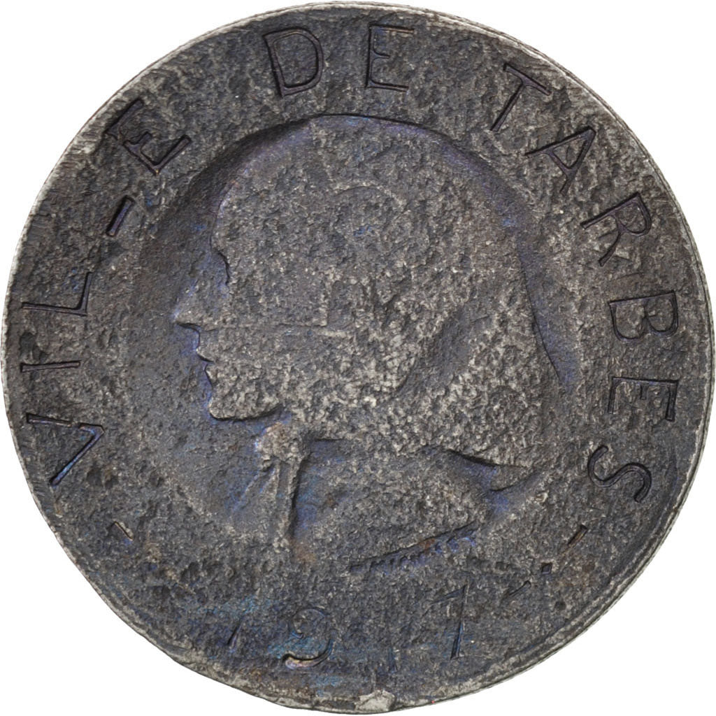 France, 5 Centimes, 1917, VG(8-10), Iron, Elie #10.1, 2.80