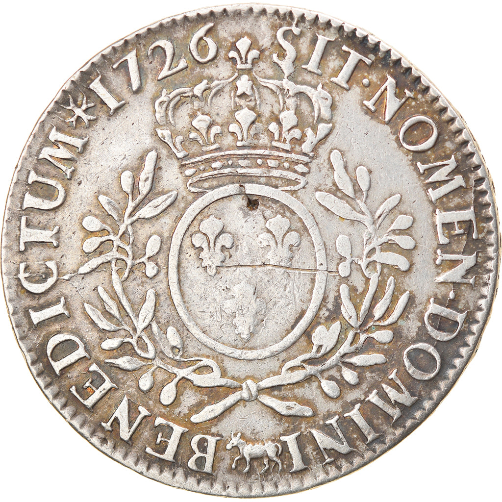 Moneda, Francia, Louis XV, Écu de Béarn aux branches d'olivier, Ecu, 1726