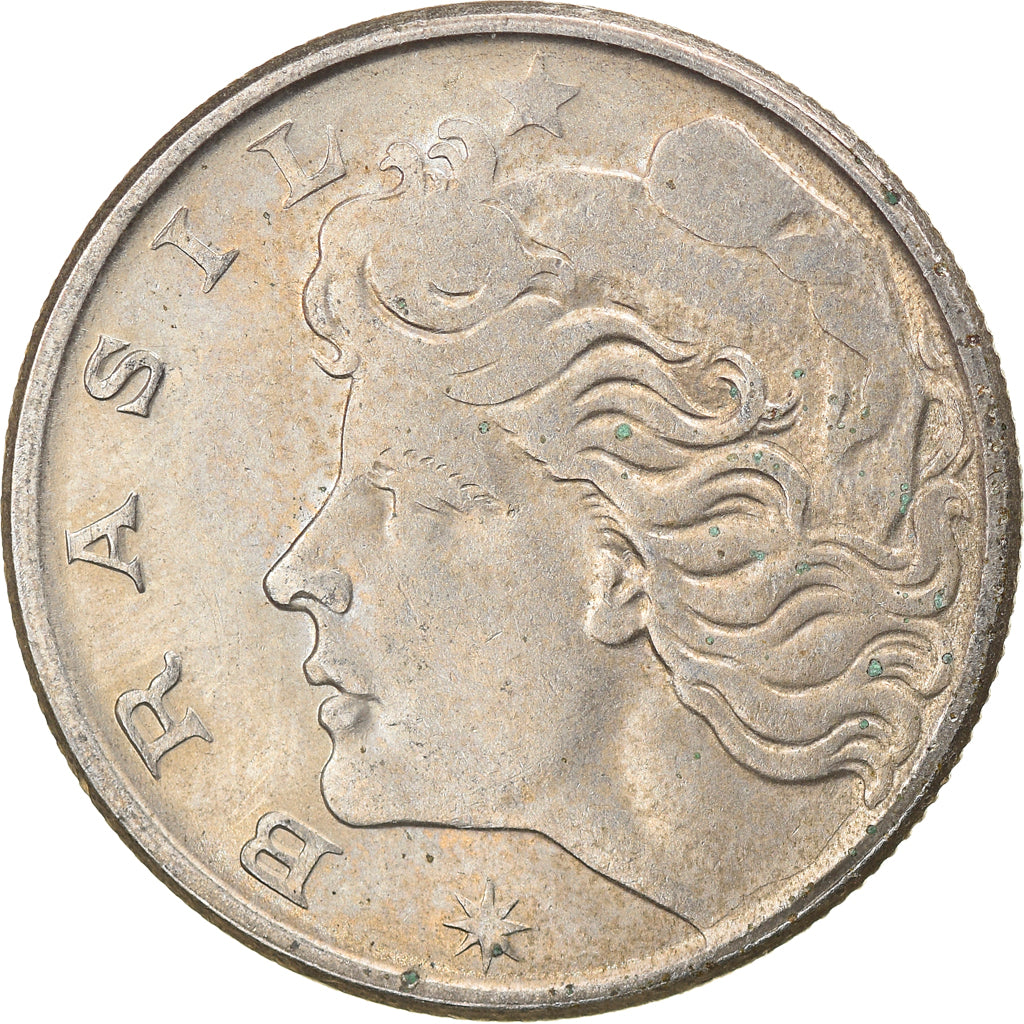 Moeda, Brasil, 20 Centavos, 1970, die adjustment strike error, EF(40-45)