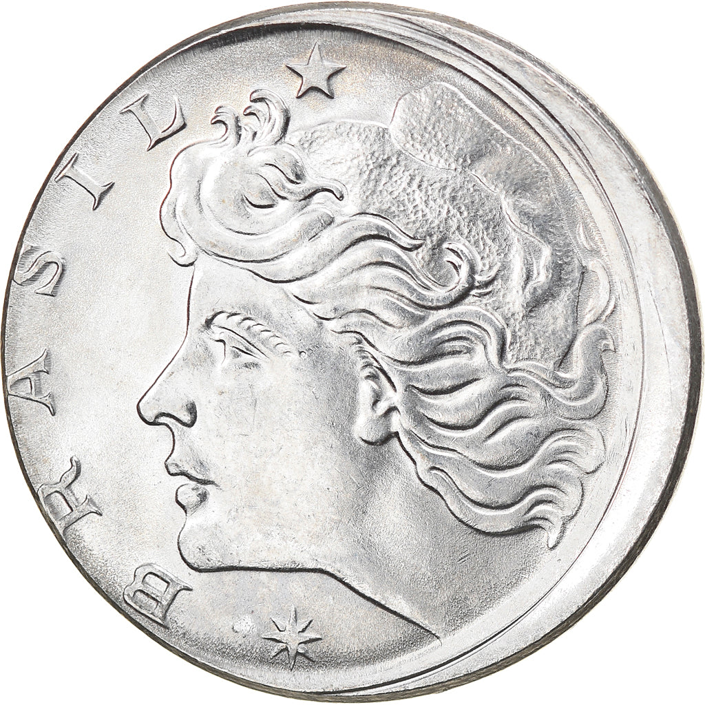 Moeda, Brasil, 20 Centavos, 1978, error off center strike, AU(55-58), Aço