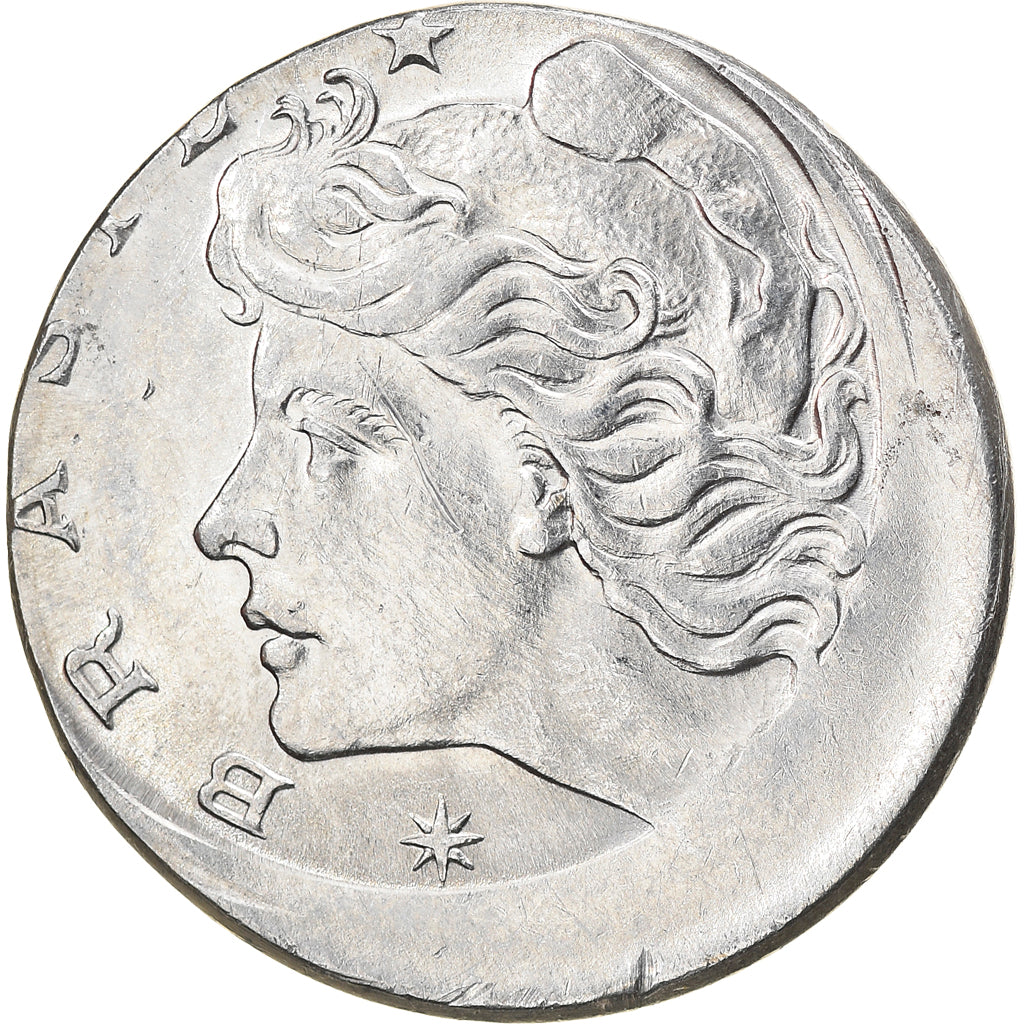 Moeda, Brasil, 10 Centavos, 1974, error off center strike, AU(55-58), Aço