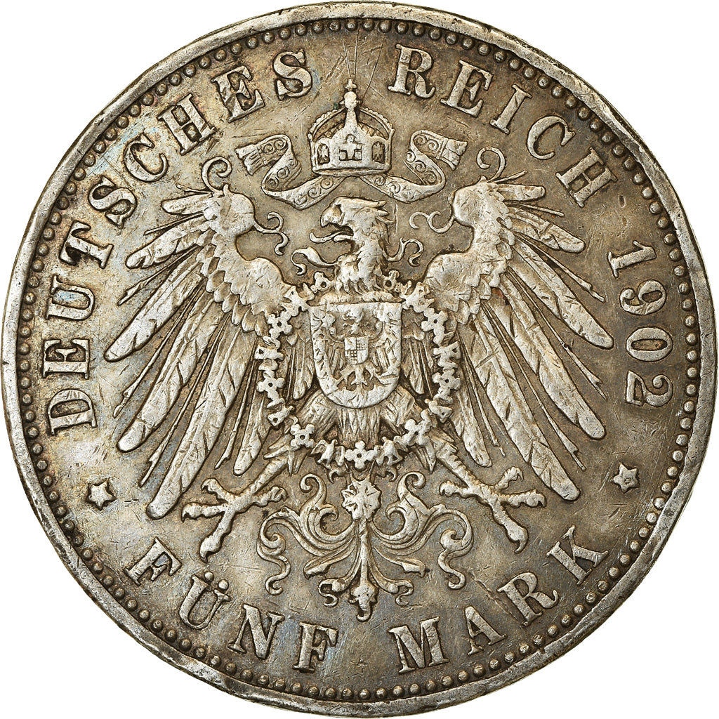 Coin, German States, PRUSSIA, Wilhelm II, 5 Mark, 1902, Berlin, EF(40-45)