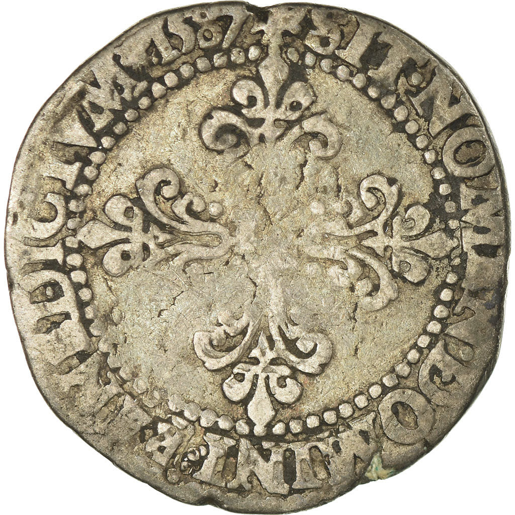 Munten, Frankrijk, Henri III, Demi Franc, 1587, Paris, ZG+, Zilver