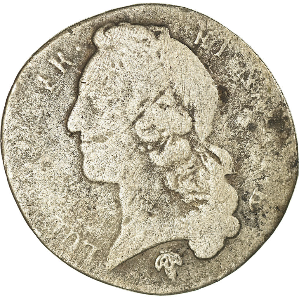 Moneda, Francia, Louis XV, 1/5 Écu de Béarn au bandeau, 24 Sols, 1/5 ECU