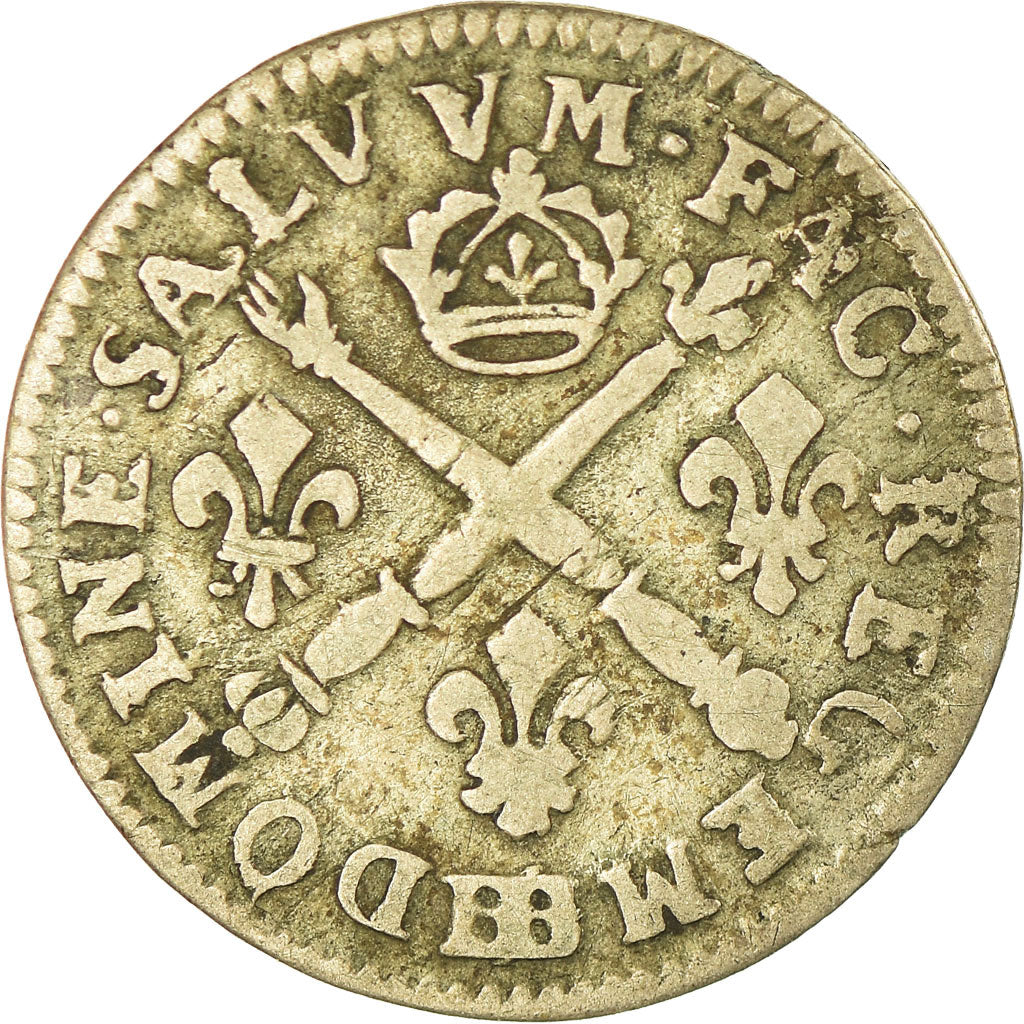 Moneda, Francia, Louis XIV, 5 Sols aux insignes, 5 Sols, 1/16 ECU, 1704