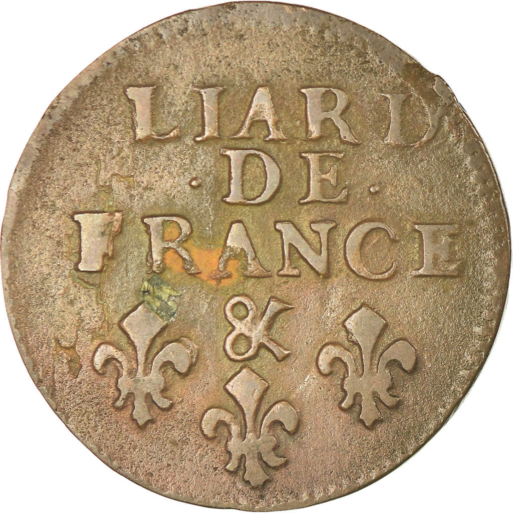 Coin, France, Louis XIV, Liard de France au buste âgé, troisième type, Liard