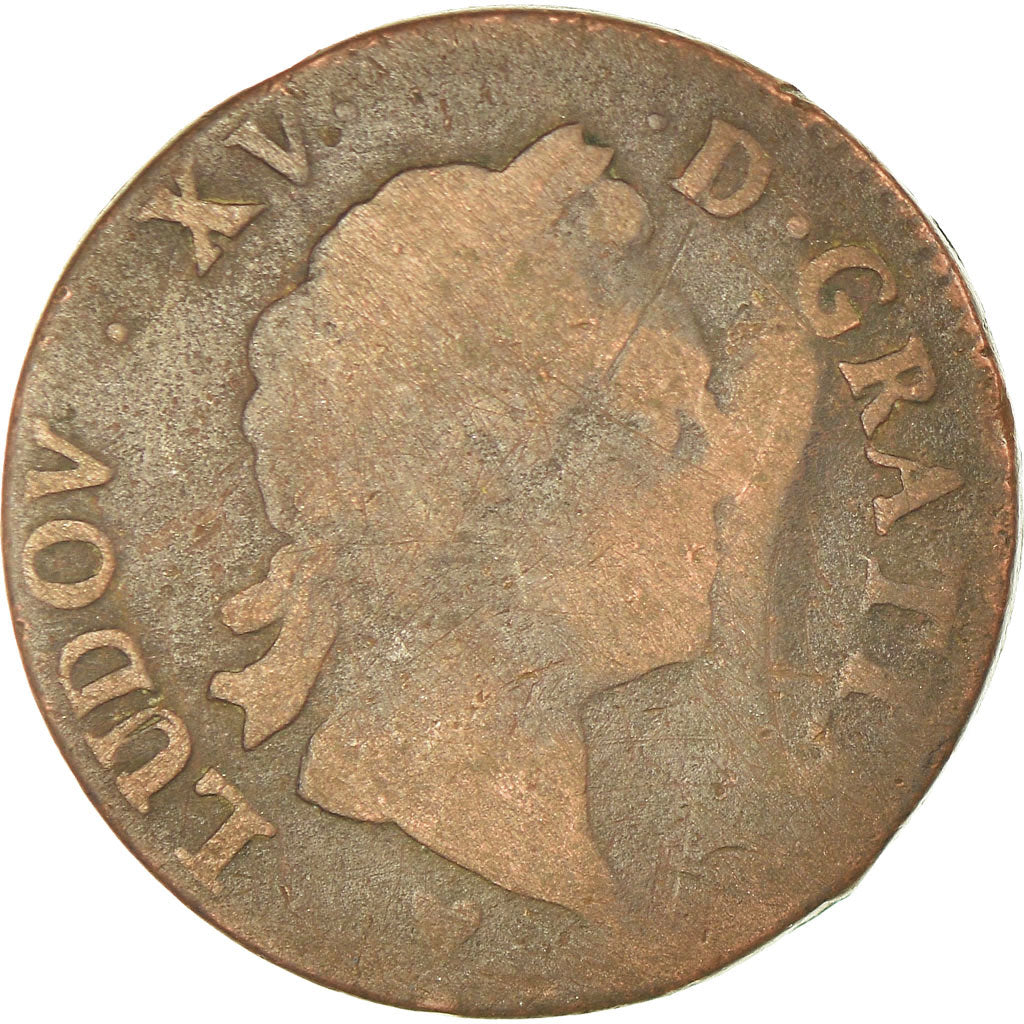 Münze, Frankreich, Louis XV, Sol à la vieille tête, Sol, 1772, Strasbourg, S