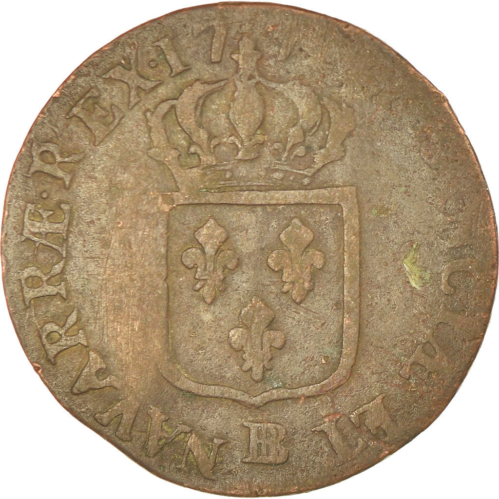 Münze, Frankreich, Louis XV, Sol à la vieille tête, Sol, 1772, Strasbourg, S