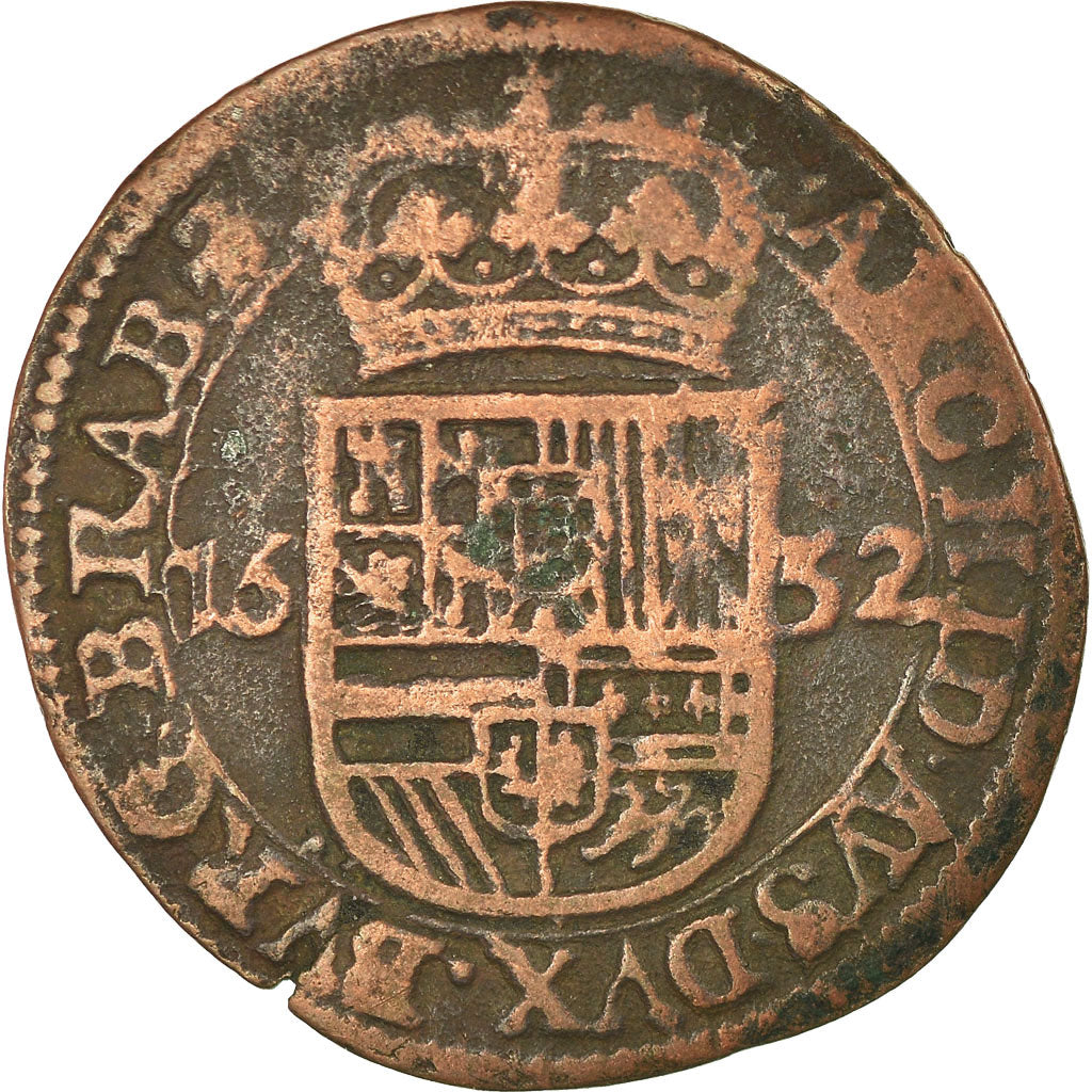 Coin, Spanish Netherlands, BRABANT, Liard, 12 Mites, 1652, Brabant, Brussels