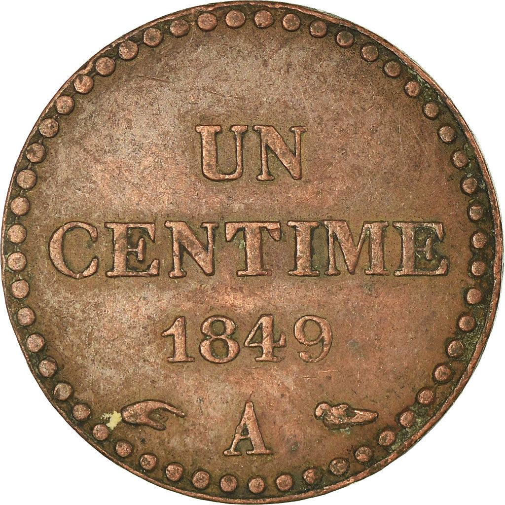Moneta, Francia, Dupré, Centime, 1849, Paris, BB, Bronzo, KM:754, Gadoury:84