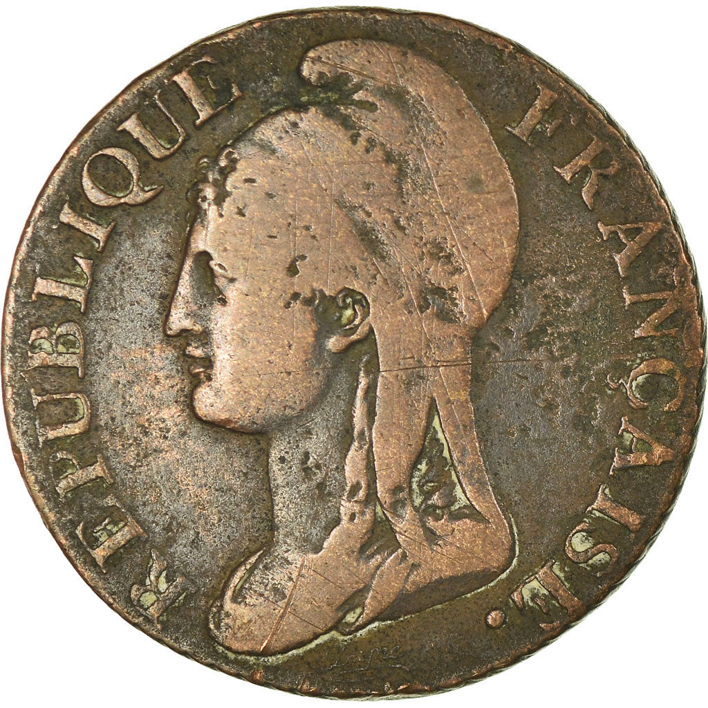 Moneta, Francia, Dupré, 5 Centimes, 1795, Paris, MB, Bronzo, KM:635.1