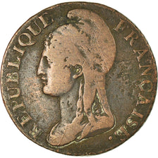 Moneta, Francia, Dupré, 5 Centimes, 1795, Paris, MB, Bronzo, KM:635.1