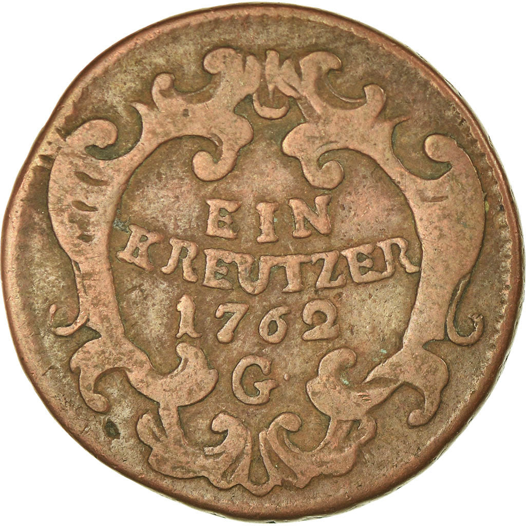 Münze, Österreich, Maria Theresa, Kreuzer, 1762, Günzburg, SGE+, Kupfer