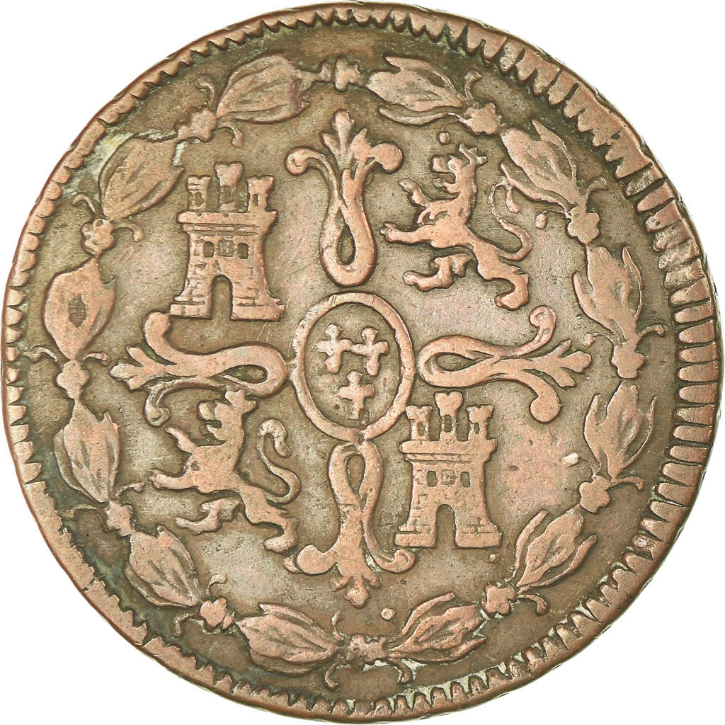 Coin, Spain, Ferdinand VII, 8 Maravedis, 1820, Jubia, VF(30-35), Copper, KM:491