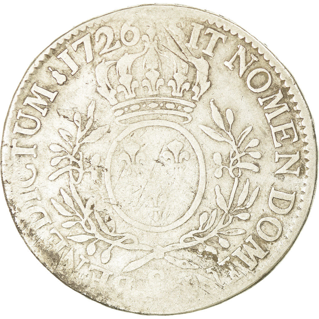 Coin, France, Louis XV, Écu aux branches d'olivier, Ecu, 1726, Reims