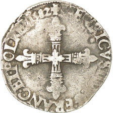 Monnaie, France, Henri III, 1/4 Ecu, 1582, Nantes, TB, Argent, Sombart:4662