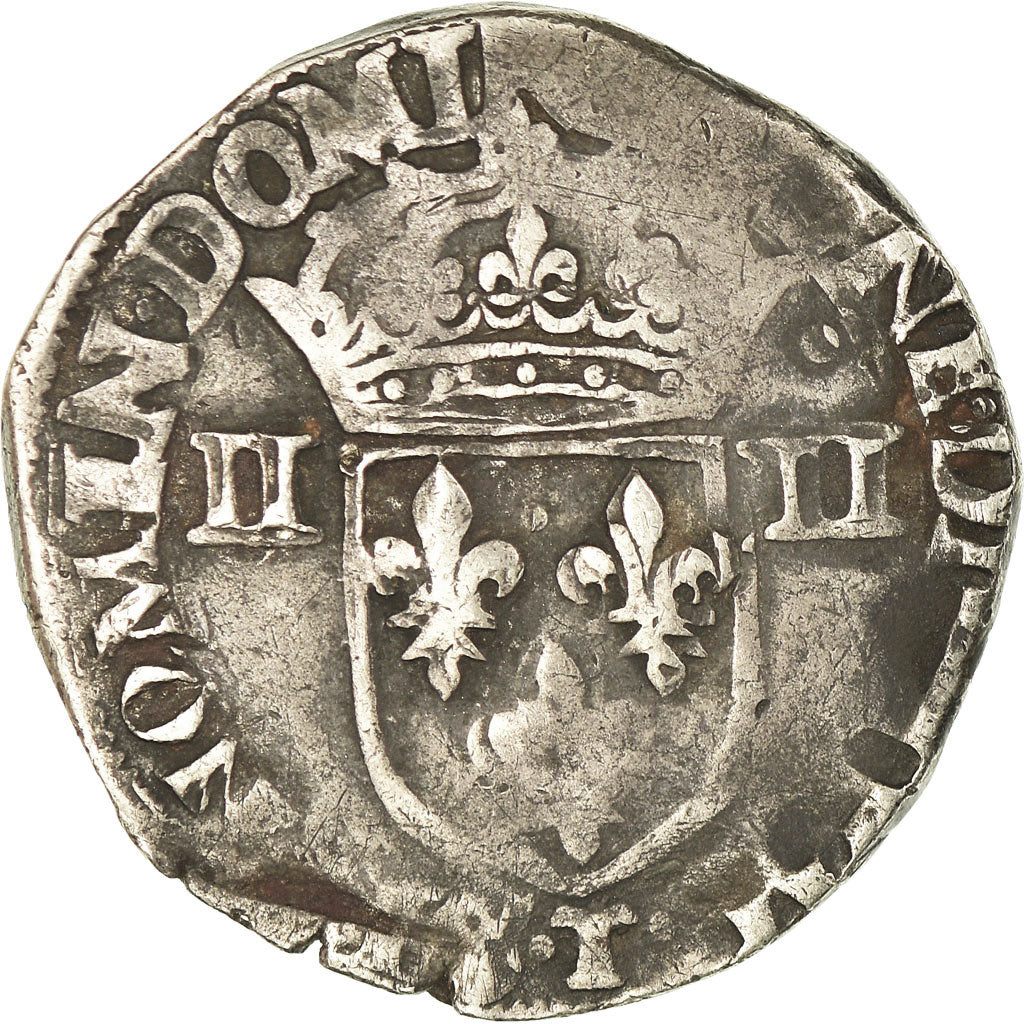 Monnaie, France, Henri III, 1/4 Ecu, 1582, Nantes, TB, Argent, Sombart:4662