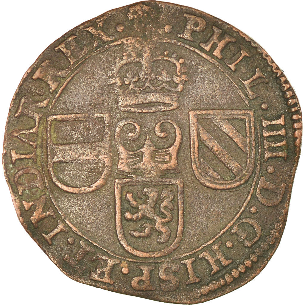 Coin, Spanish Netherlands, BRABANT, Liard, 12 Mites, 1644, Brabant, EF(40-45)