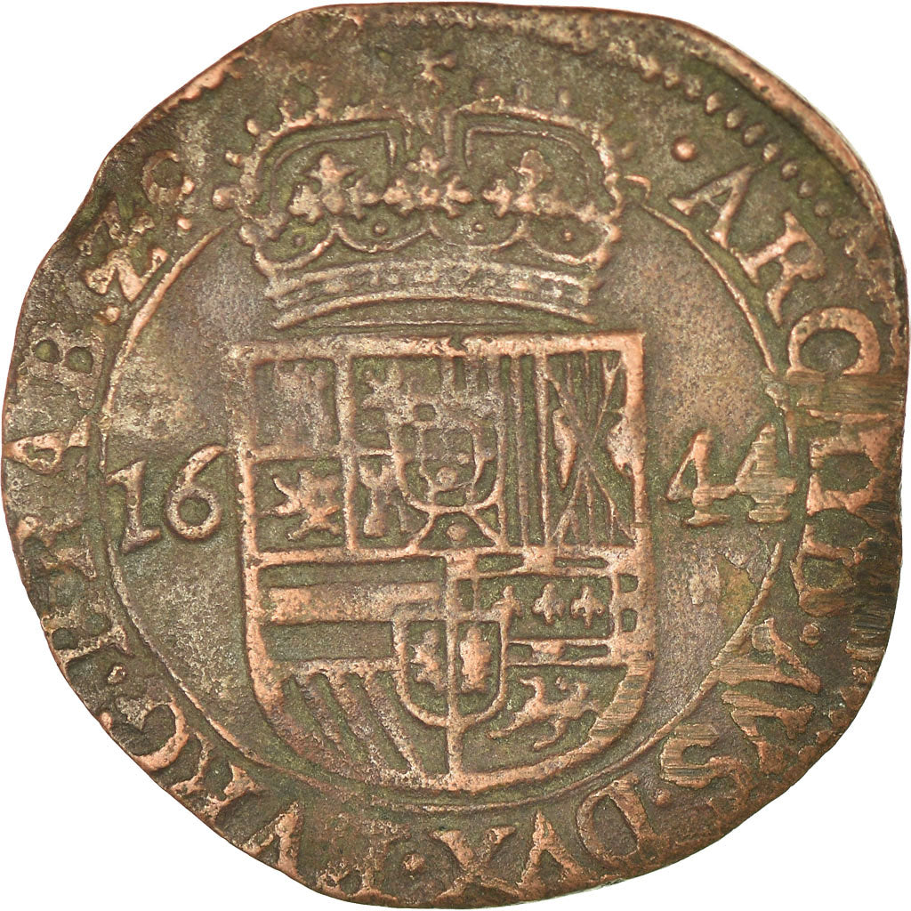 Coin, Spanish Netherlands, BRABANT, Liard, 12 Mites, 1644, Brabant, EF(40-45)