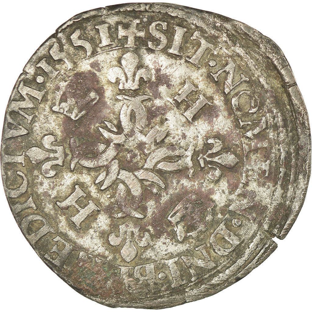 Münze, Frankreich, Henri II, Douzain, 1551, Villeneuve-lès-Avignon, S+