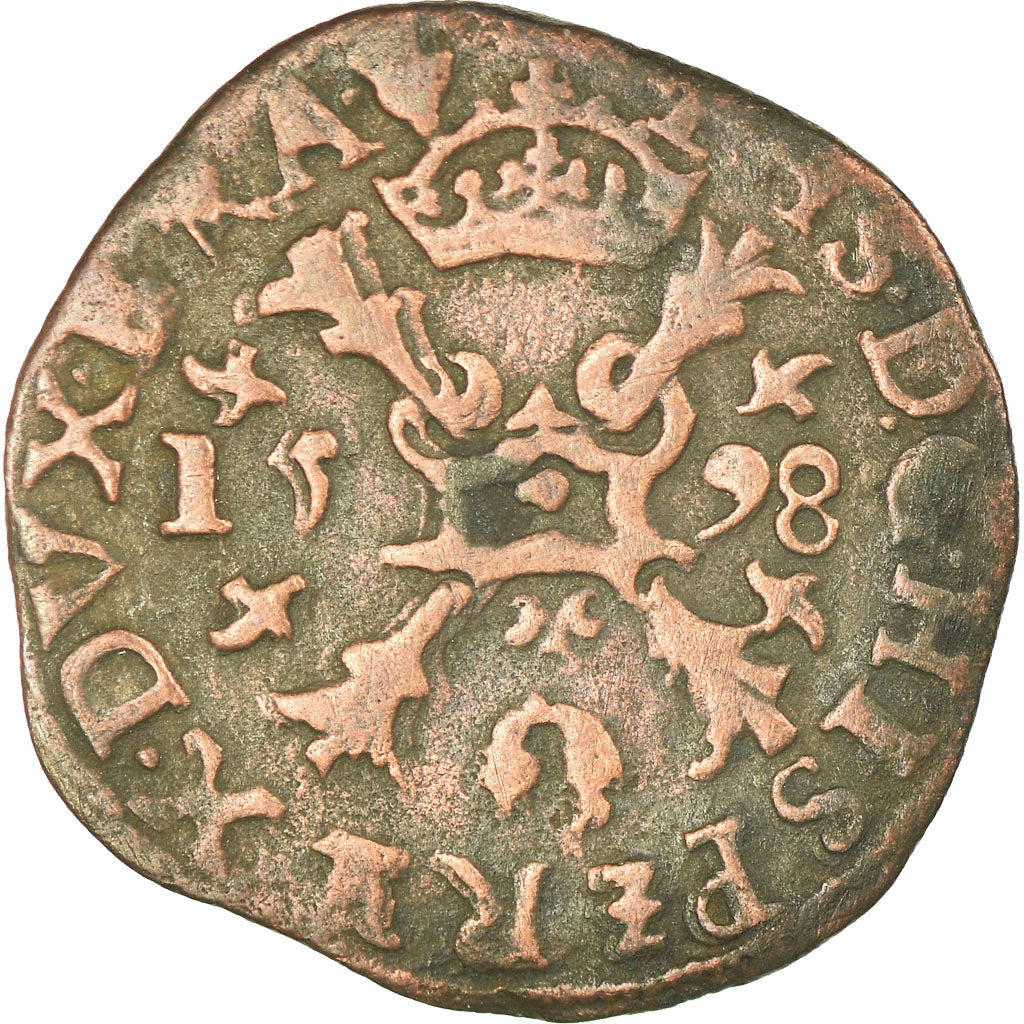 Coin, Spanish Netherlands, Gigot, 1598, Antwerp, EF(40-45), Copper