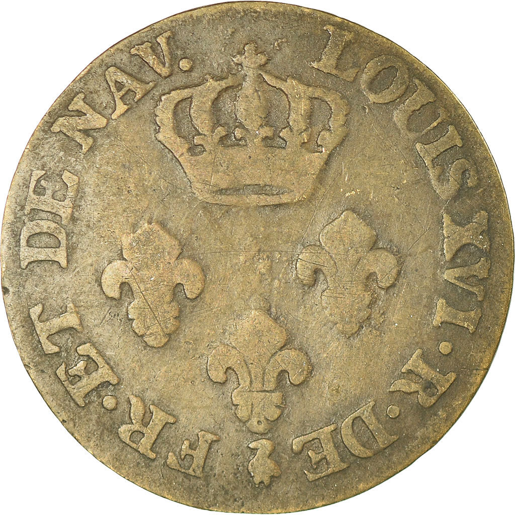 Münze, FRENCH GUIANA, 2 Sous, 1789, Paris, S, Billon, KM:1, Lecompte:20