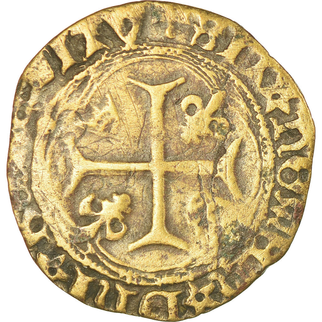 Coin, France, Louis XI, Blanc à la couronne, Romans, VF(30-35), Brass