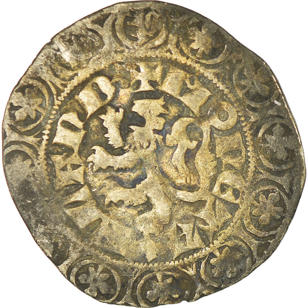 Moneda, Francia, Flanders, Louis II, Gros, BC, Plata, Boudeau:2230