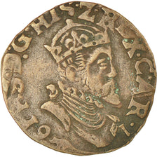Coin, France, Philippe II, Liard, 1591, Arras, EF(40-45), Copper, Boudeau:1984