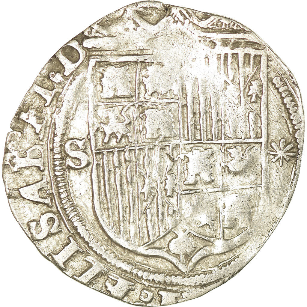 Moneda, España, Ferdinand & Isabella, Real, Seville, MBC, Plata