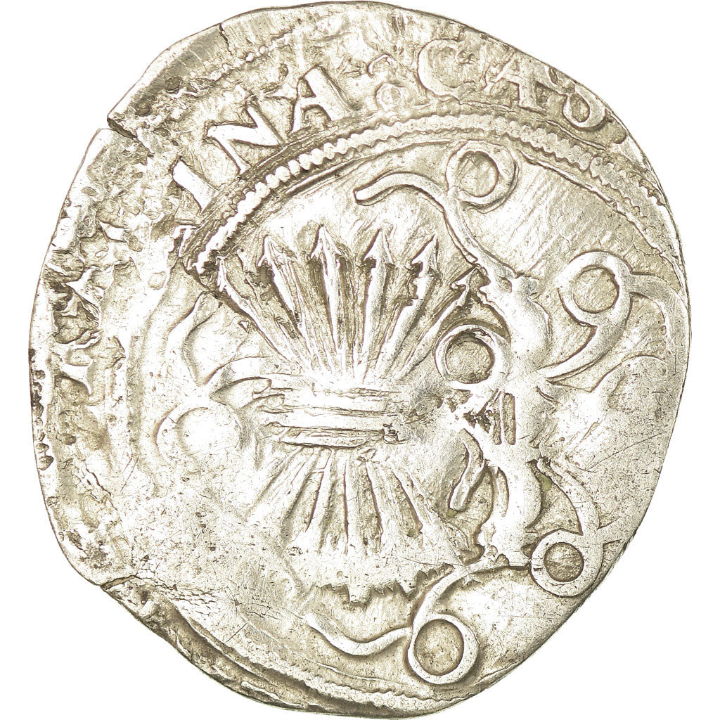 Moneda, España, Ferdinand & Isabella, Real, Seville, MBC, Plata
