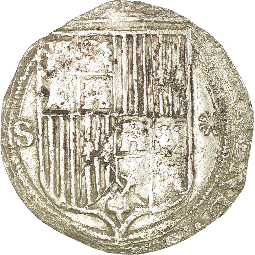 Moneda, España, Ferdinand & Isabella, Real, Seville, BC+, Plata