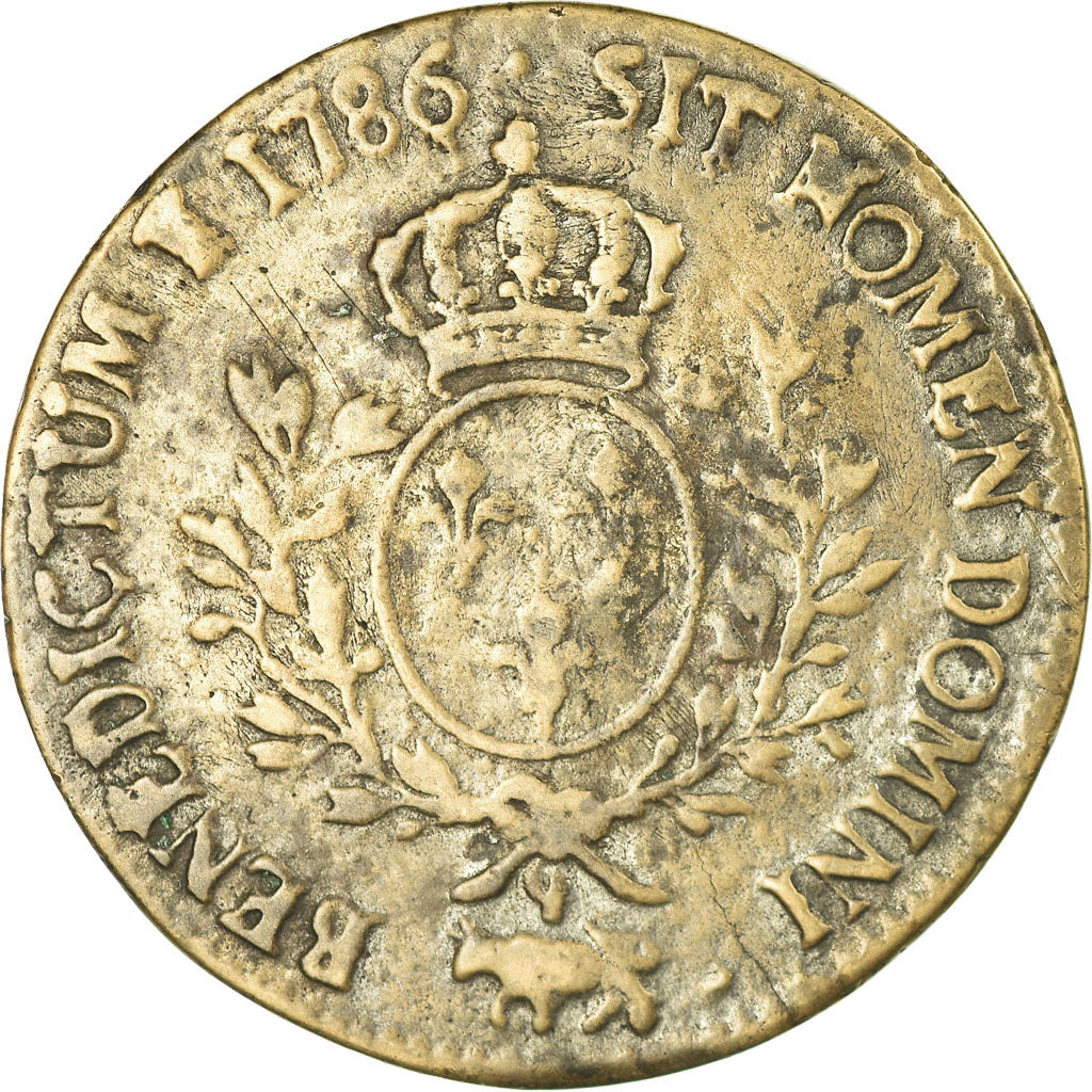 Moeda, França, Louis XVI, Écu de Béarn aux branches d'olivier, Ecu, 1786