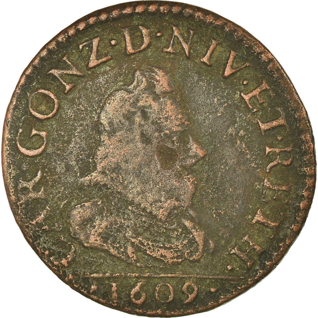 Munten, Frankrijk, Ardennes, Charles I, Liard, 1609, Charleville, ZG+, Koper
