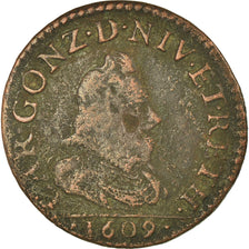 Munten, Frankrijk, Ardennes, Charles I, Liard, 1609, Charleville, ZG+, Koper
