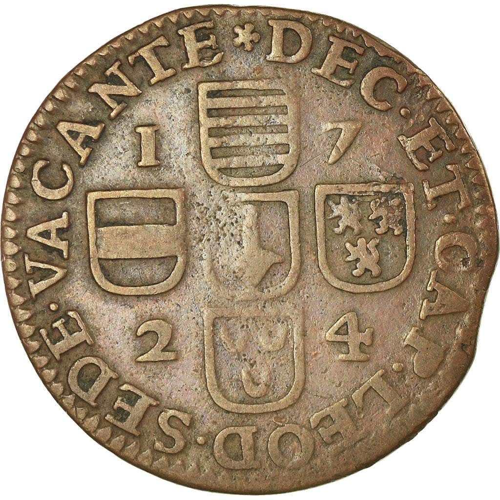 Moneta, LIEGE, Liard, 1724, Liege, MB+, Rame, KM:127