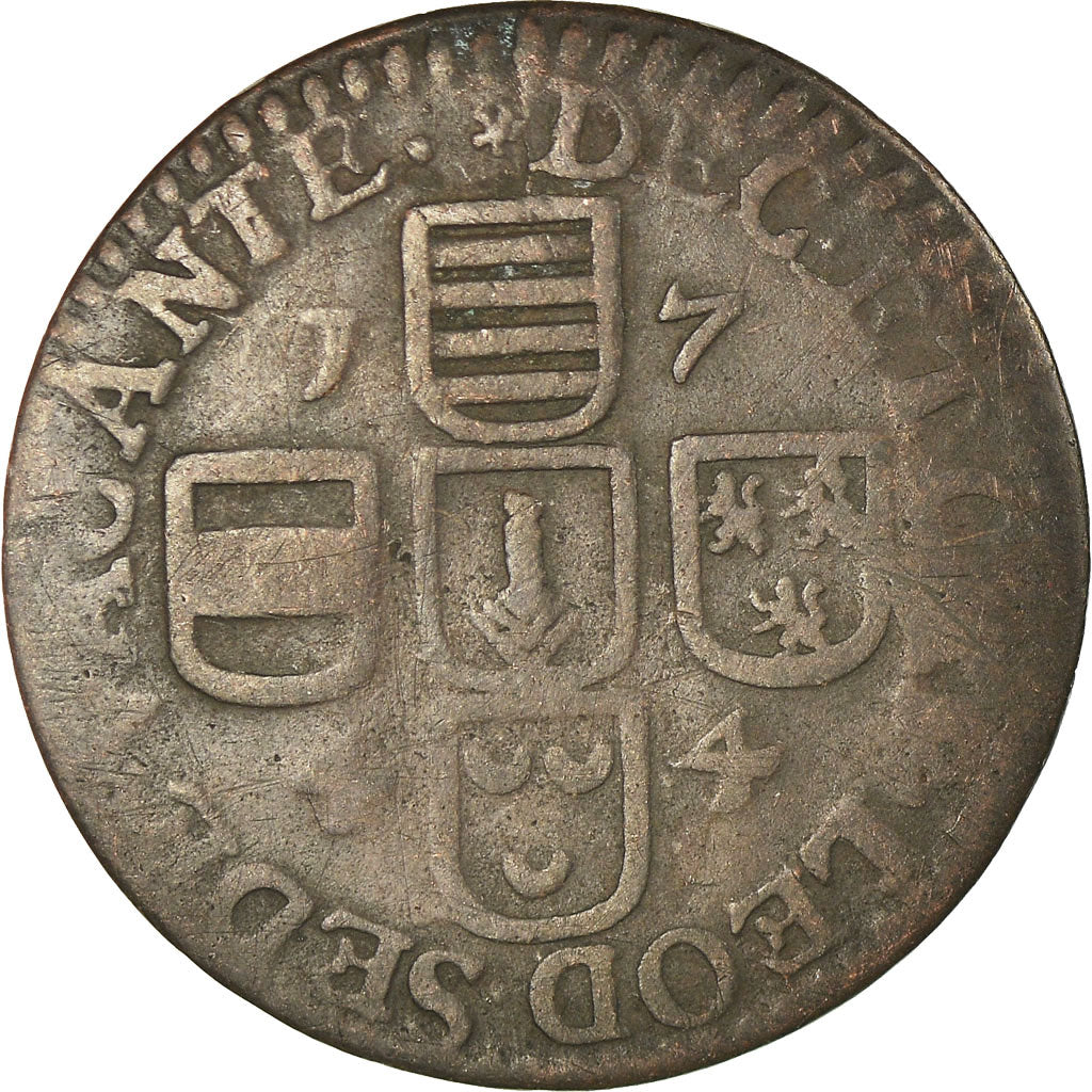 Coin, LIEGE, Liard, 1744, Liege, VF(30-35), Copper, KM:144