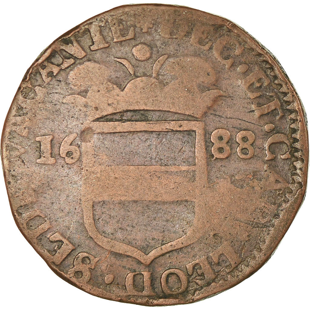 Coin, LIEGE, Liard, 1688, Liege, VF(20-25), Copper, KM:95
