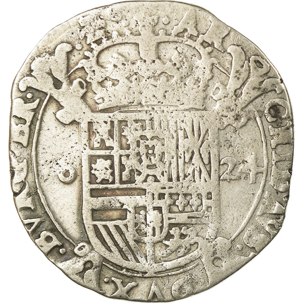 Coin, Belgium, Philippe IV d'Espagne, Escalin, 1624, Brussels, VF(30-35)