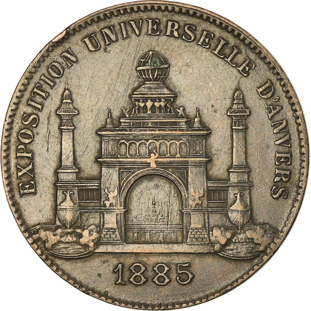 Belgium, Token, Exposition Universelle d'Anvers, 1885, Wiener, EF(40-45), Bronze