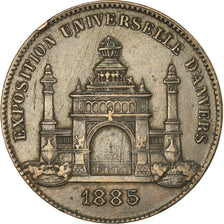 Belgium, Token, Exposition Universelle d'Anvers, 1885, Wiener, EF(40-45), Bronze