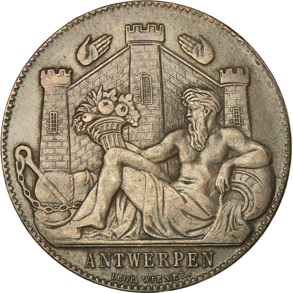 Belgium, Token, Exposition Universelle d'Anvers, 1885, Wiener, EF(40-45), Bronze