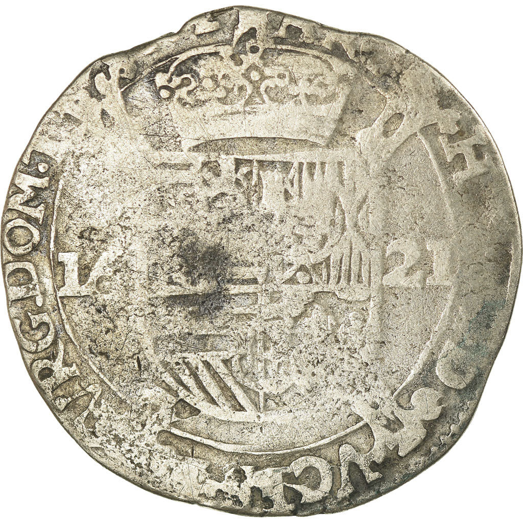 Coin, Spanish Netherlands, Escalin, 1621, Tournai, VF(20-25), Billon