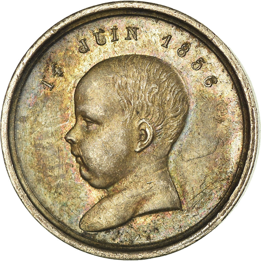 France, Médaille, Napoléon III, Naissance de Louis Napoléon, 1856, Caqué