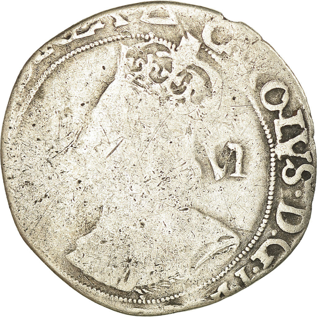 Coin, Great Britain, Charles I, 6 Pence, Tower, F(12-15), Silver, KM:93