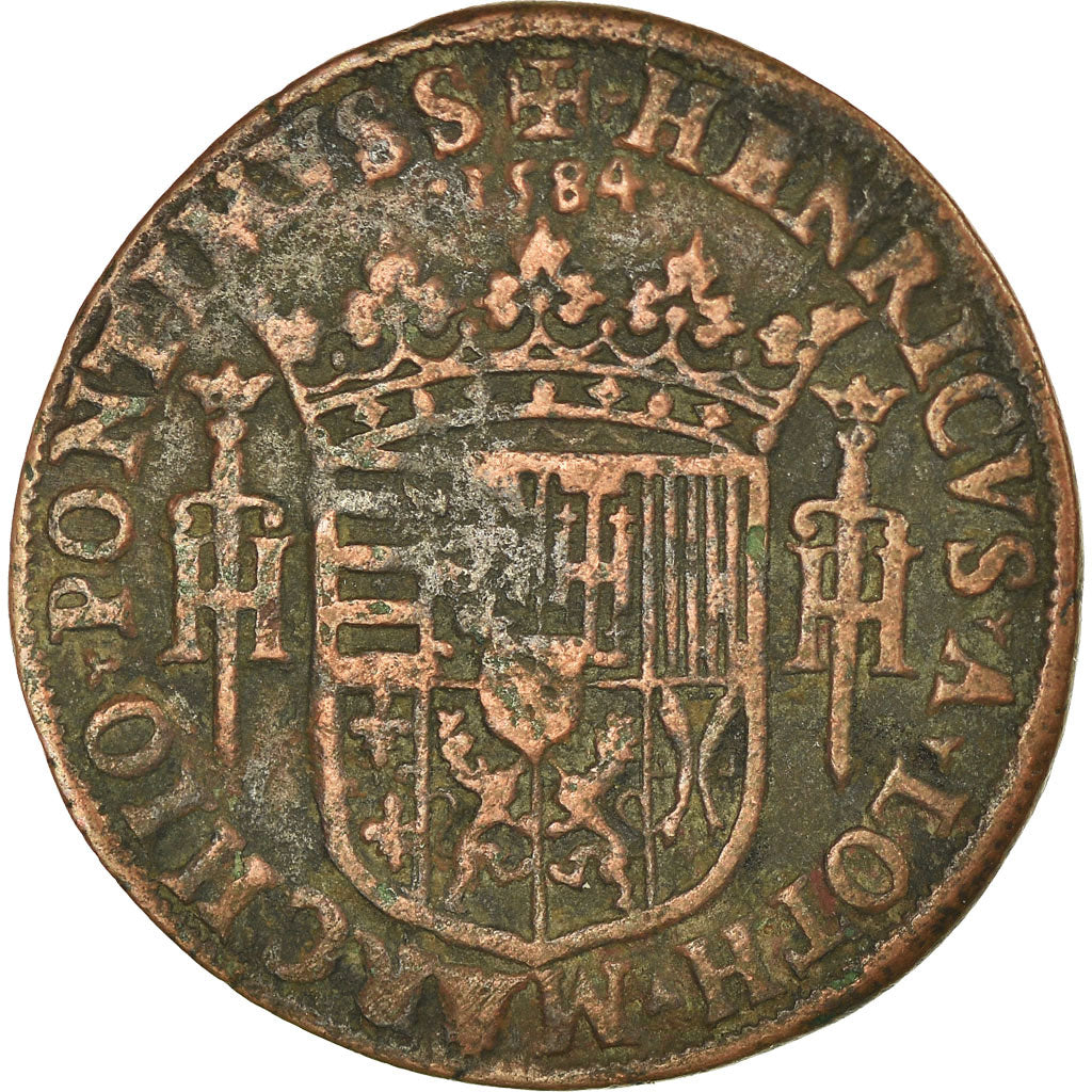Francja, Token, Henryk II, Régions de France, Lorraine, 1584, VF(30-35), Miedź