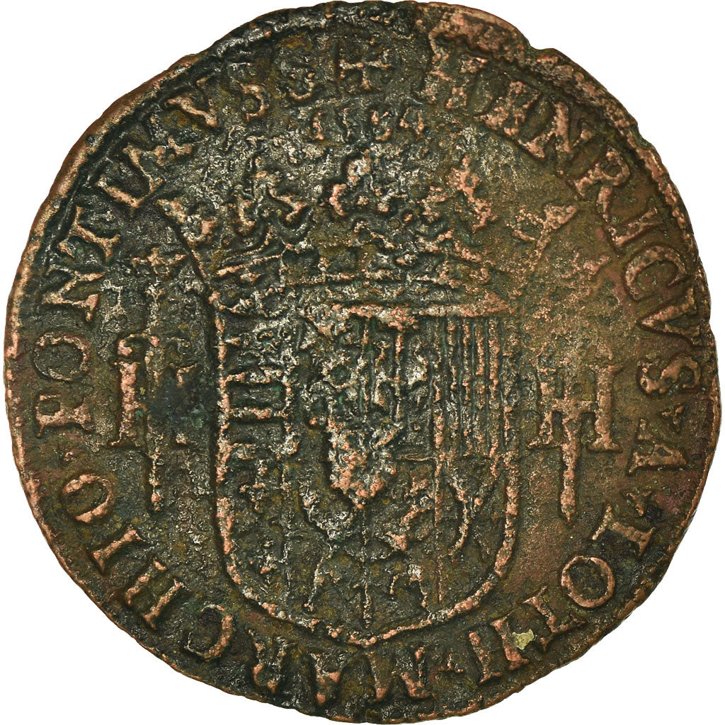 Francia, Token, Régions de France, Lorraine, Henry II, 1584, BC+, Cobre